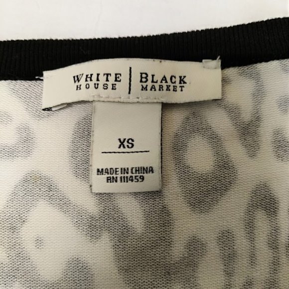 White‎ House Black Market Geometric Black and White Print XS - Picture 3 of 6